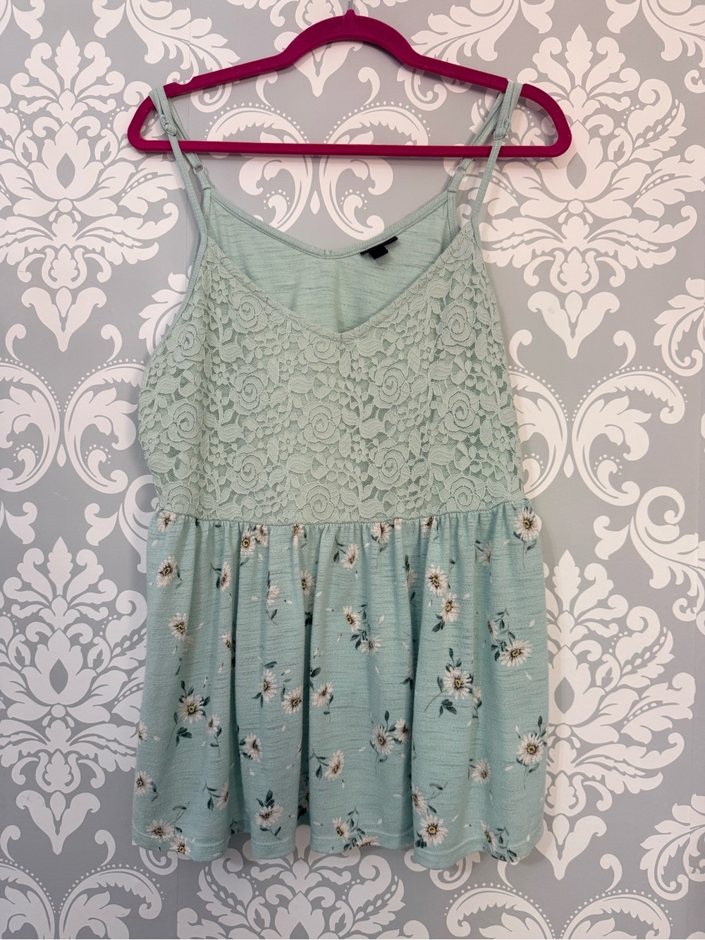 💫4/$25 • Torrid Mint Green Lace Floral Tank